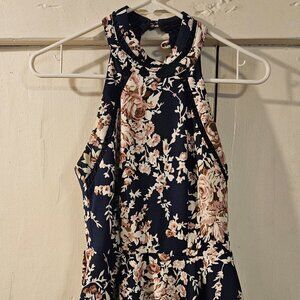 floral halter neck dress